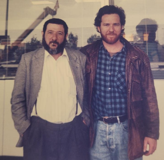 Bob Sisko and Boaz Wachtel at Schiphol Airport, 1990